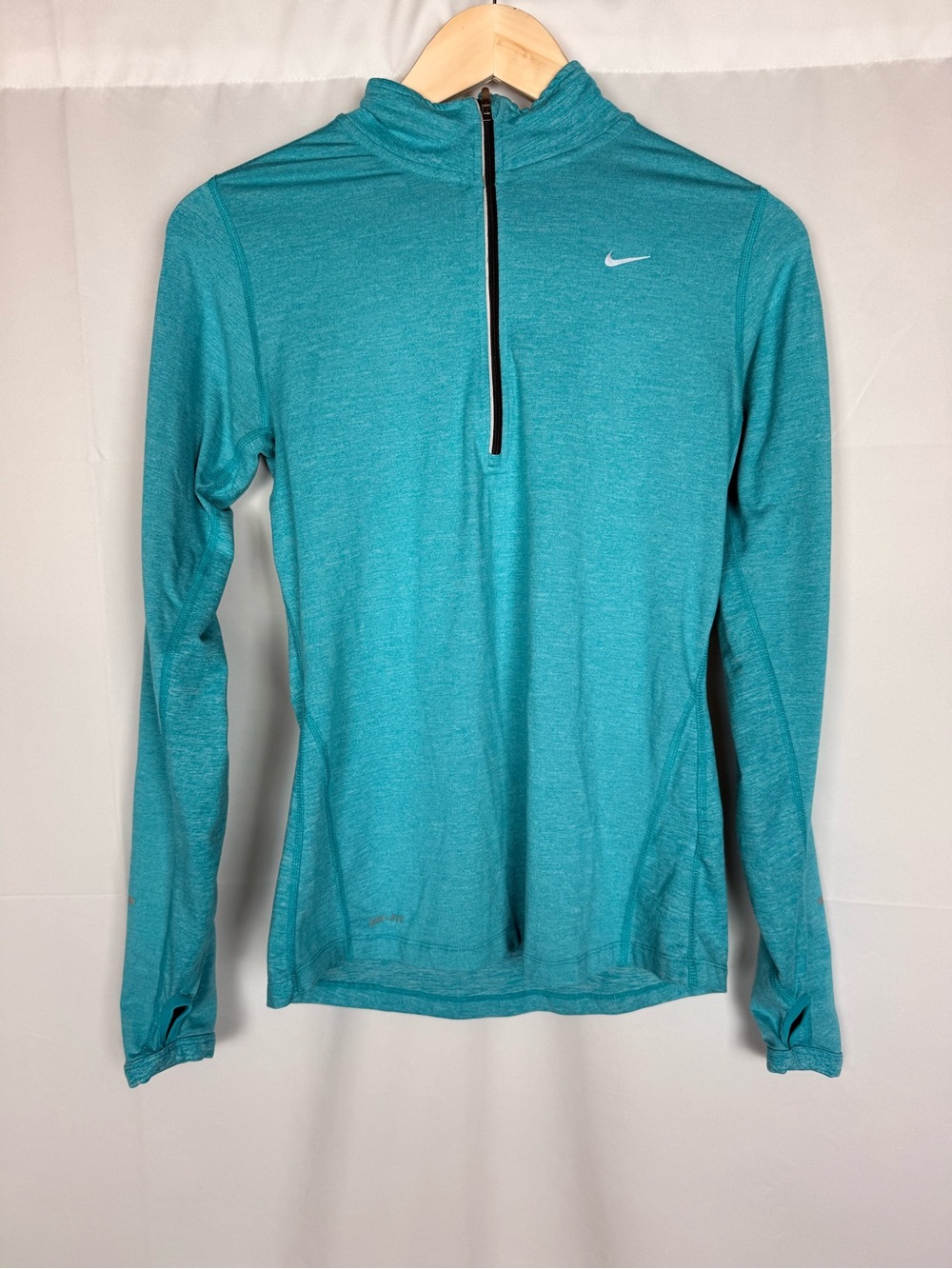 Nike Dri-FIT Teal Space Dye 1/2 Zip Running Top - Size S